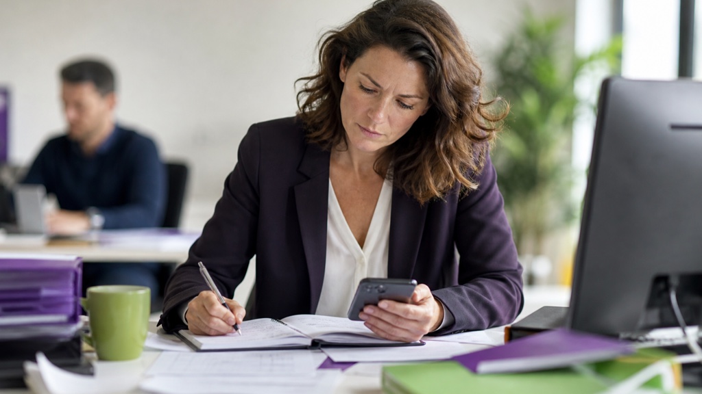 Équipe observant un parcours client matérialisé par des notes et des écrans